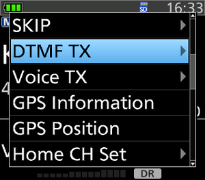 ICOM ID-52 Quick Menü DTMF TX