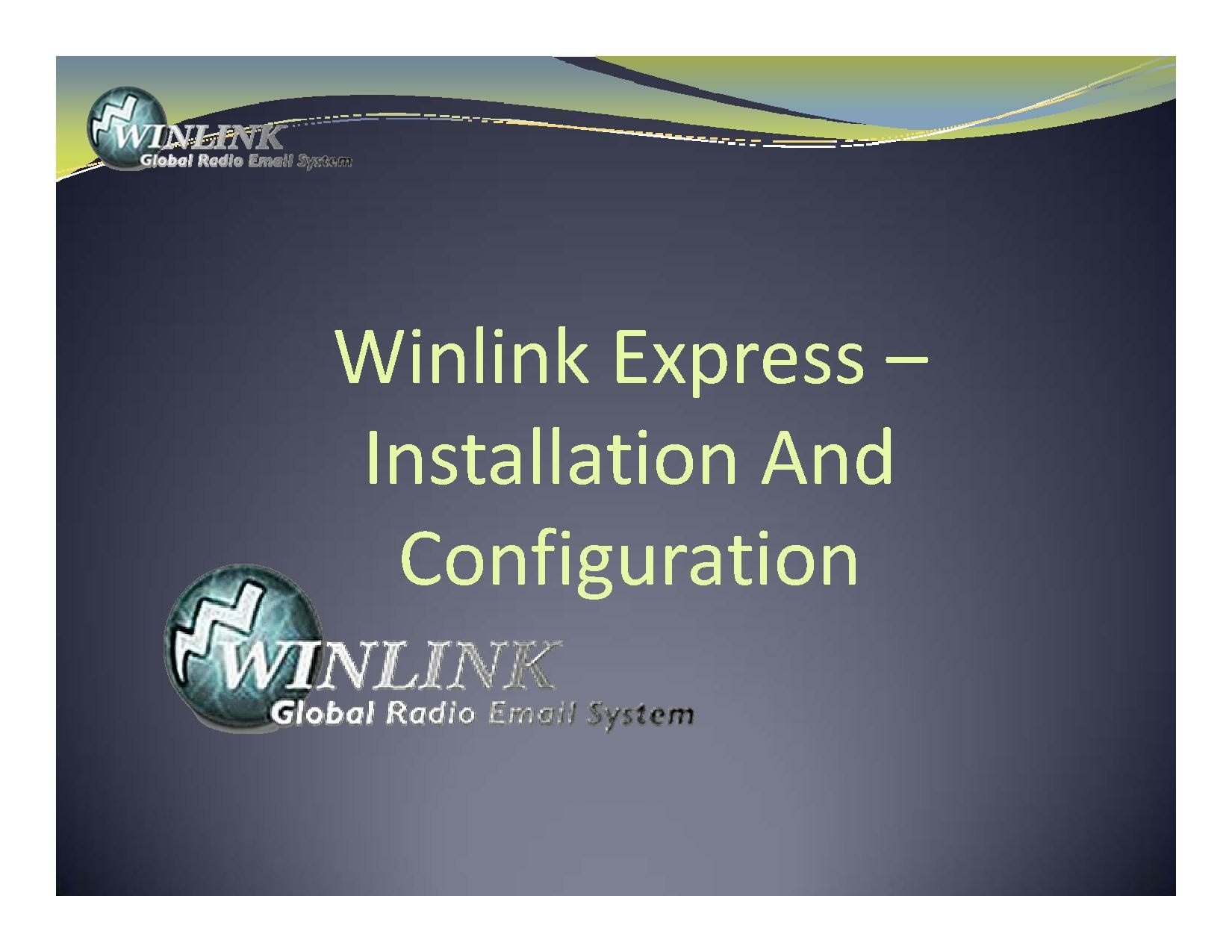 14-Winlink Express Install and Configure-Currie.pdf